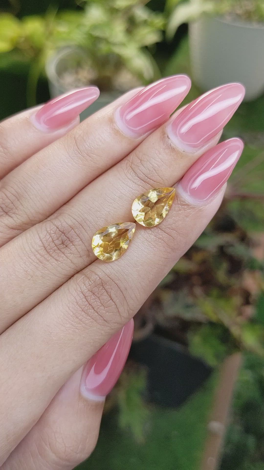 4.58 Ct.Tw.Total Carat Weight Citrine Pair from Brazil Size Video
