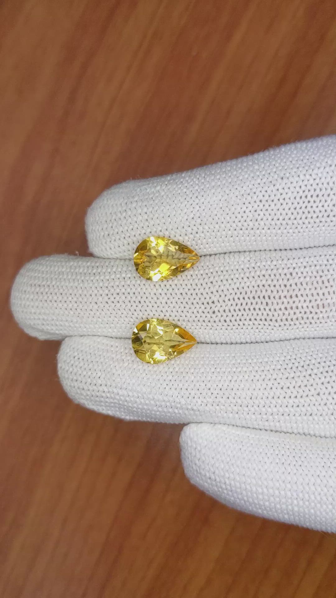 4.58 Ct.Tw.Total Carat Weight Citrine Pair from Brazil Size Video