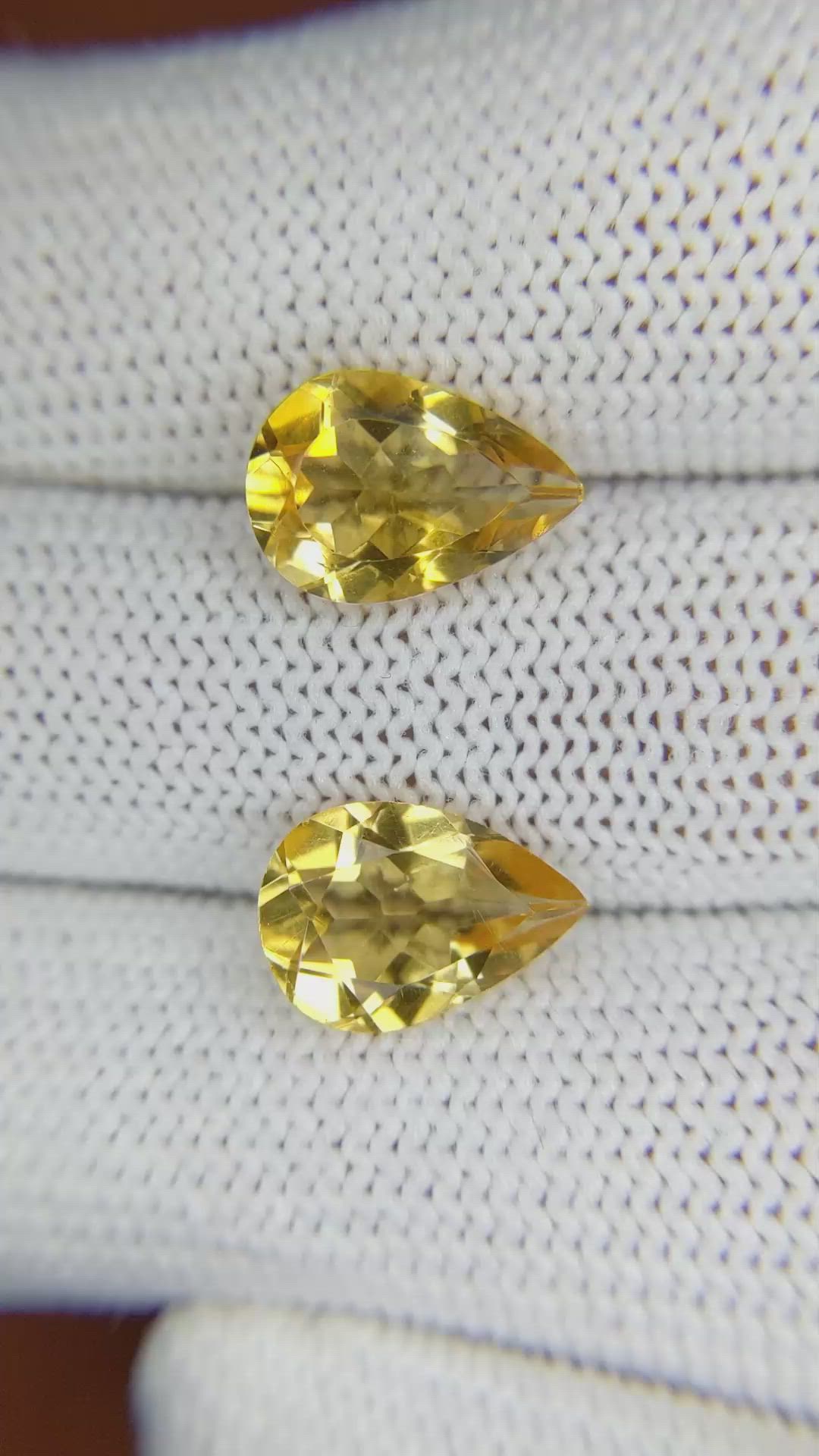 4.58 Ct.Tw.Total Carat Weight Citrine Pair from Brazil Size Video