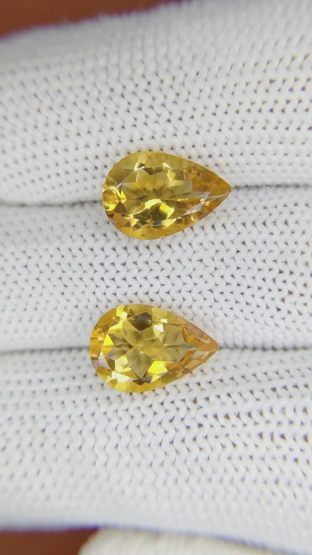 4.92 Ct.Tw.Total Carat Weight Citrine Pair from Brazil Size Video