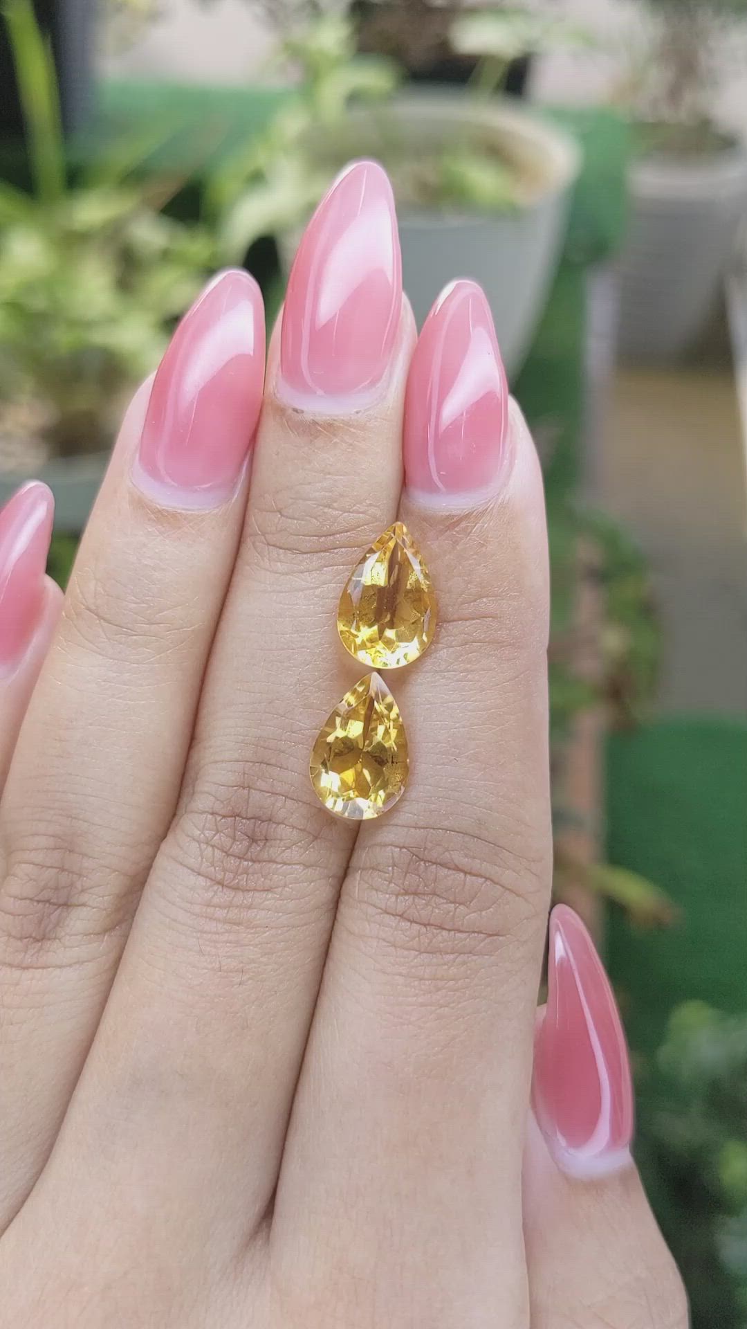 4.92 Ct.Tw.Total Carat Weight Citrine Pair from Brazil Size Video