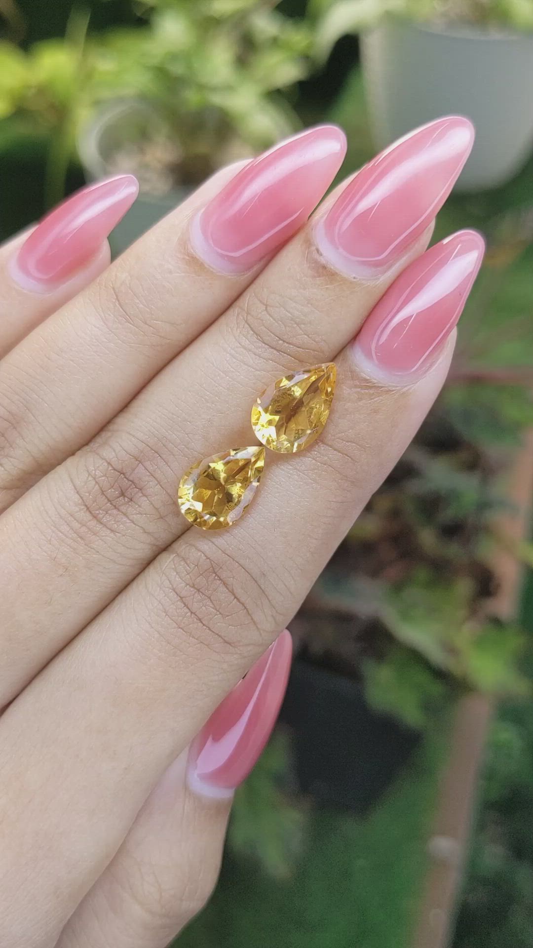 4.92 Ct.Tw.Total Carat Weight Citrine Pair from Brazil Size Video