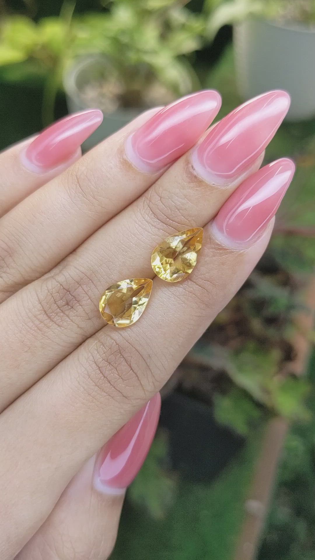 4.44&nbsp;Ct.Tw.Total Carat Weight Yellow Citrine Pair from Brazil Size Video