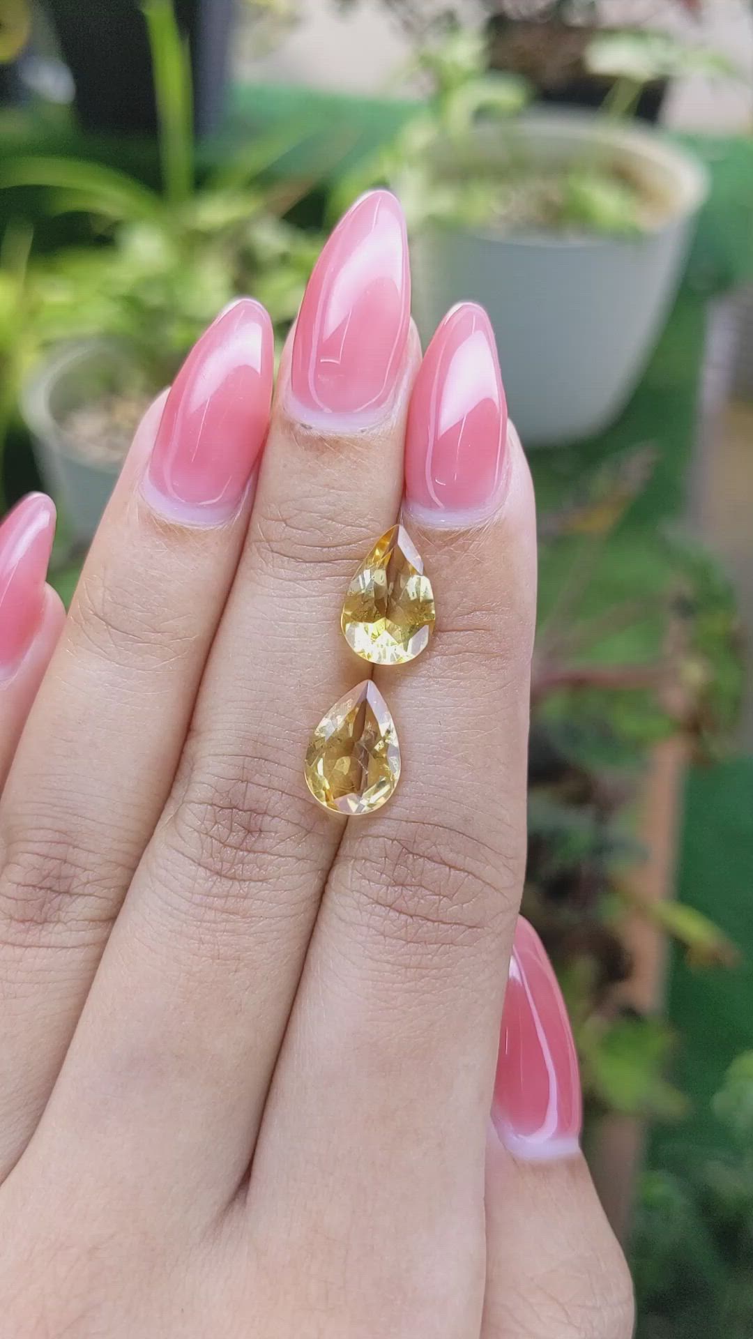 4.44&nbsp;Ct.Tw.Total Carat Weight Yellow Citrine Pair from Brazil Size Video