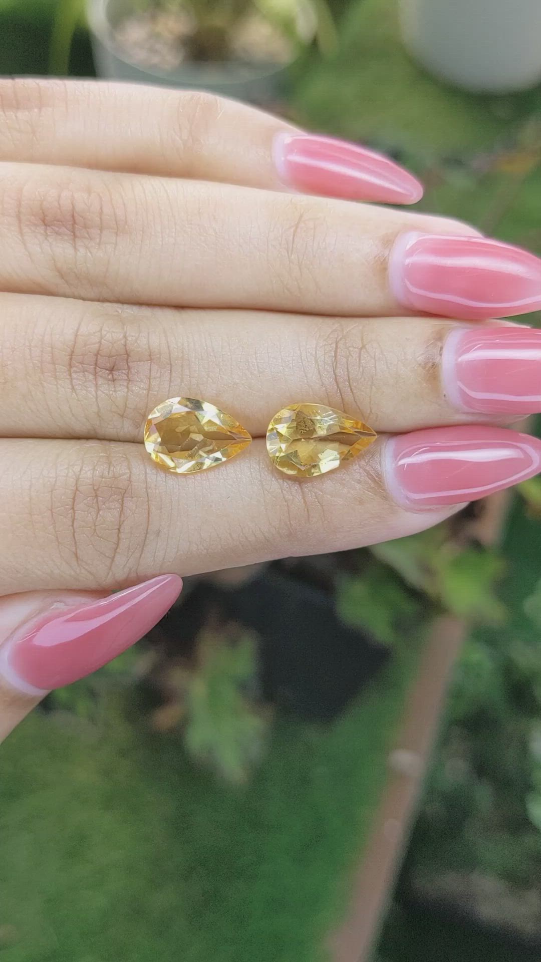 4.44 Ct.Tw.Total Carat Weight Citrine Pair from Brazil Size Video