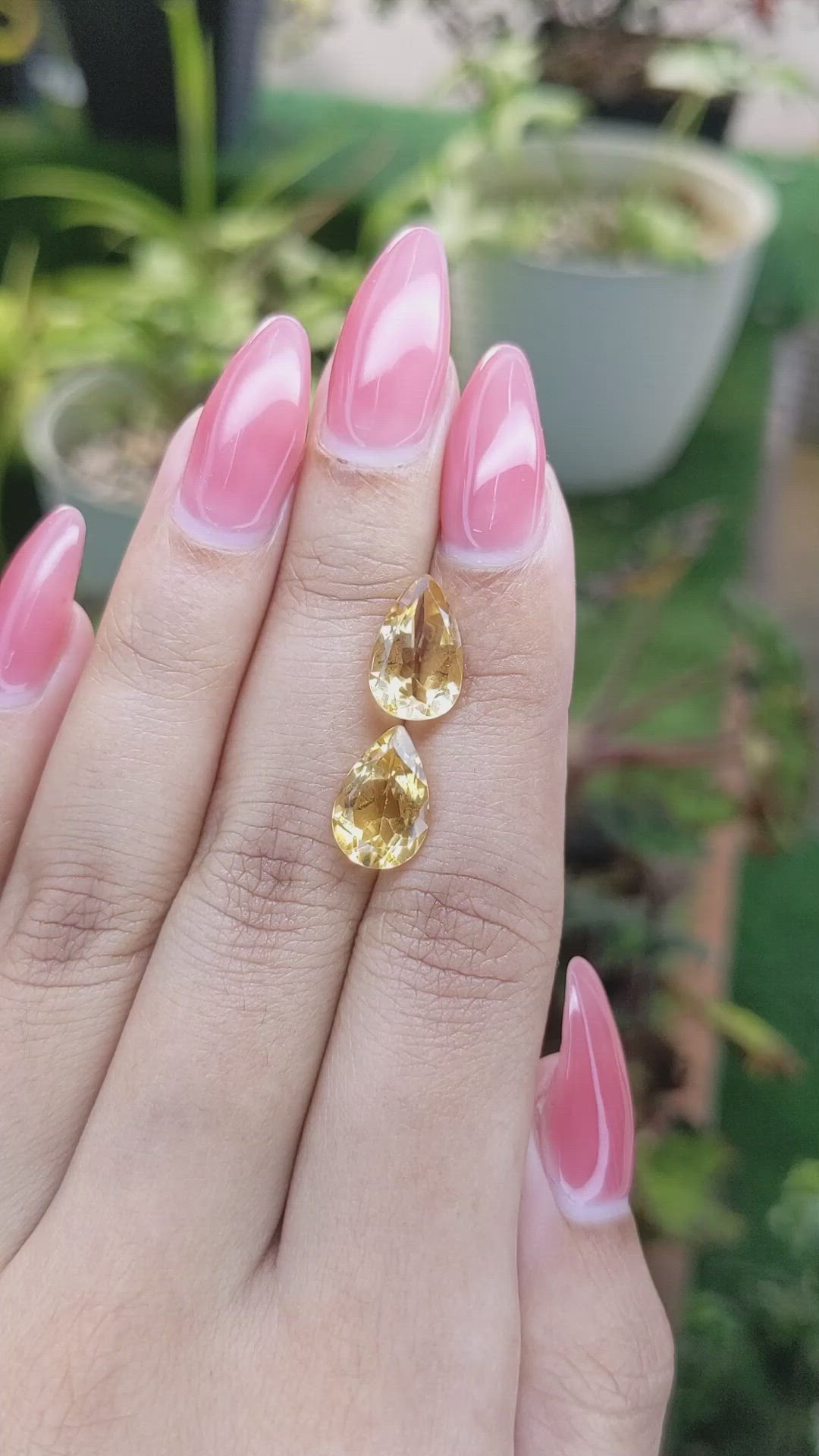 5.30 Ct.Tw.Total Carat Weight Citrine Pair from Brazil Size Video