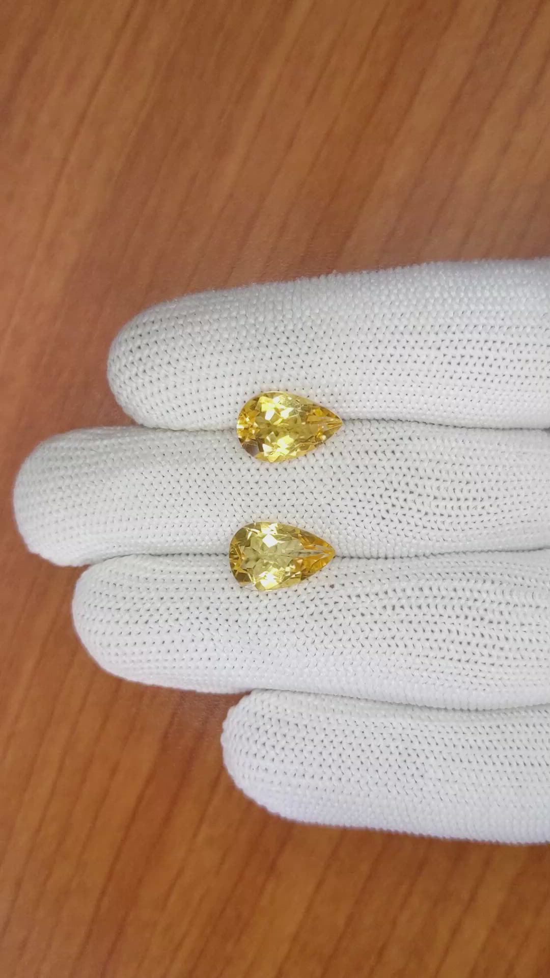 5.30 Ct.Tw.Total Carat Weight Citrine Pair from Brazil Size Video