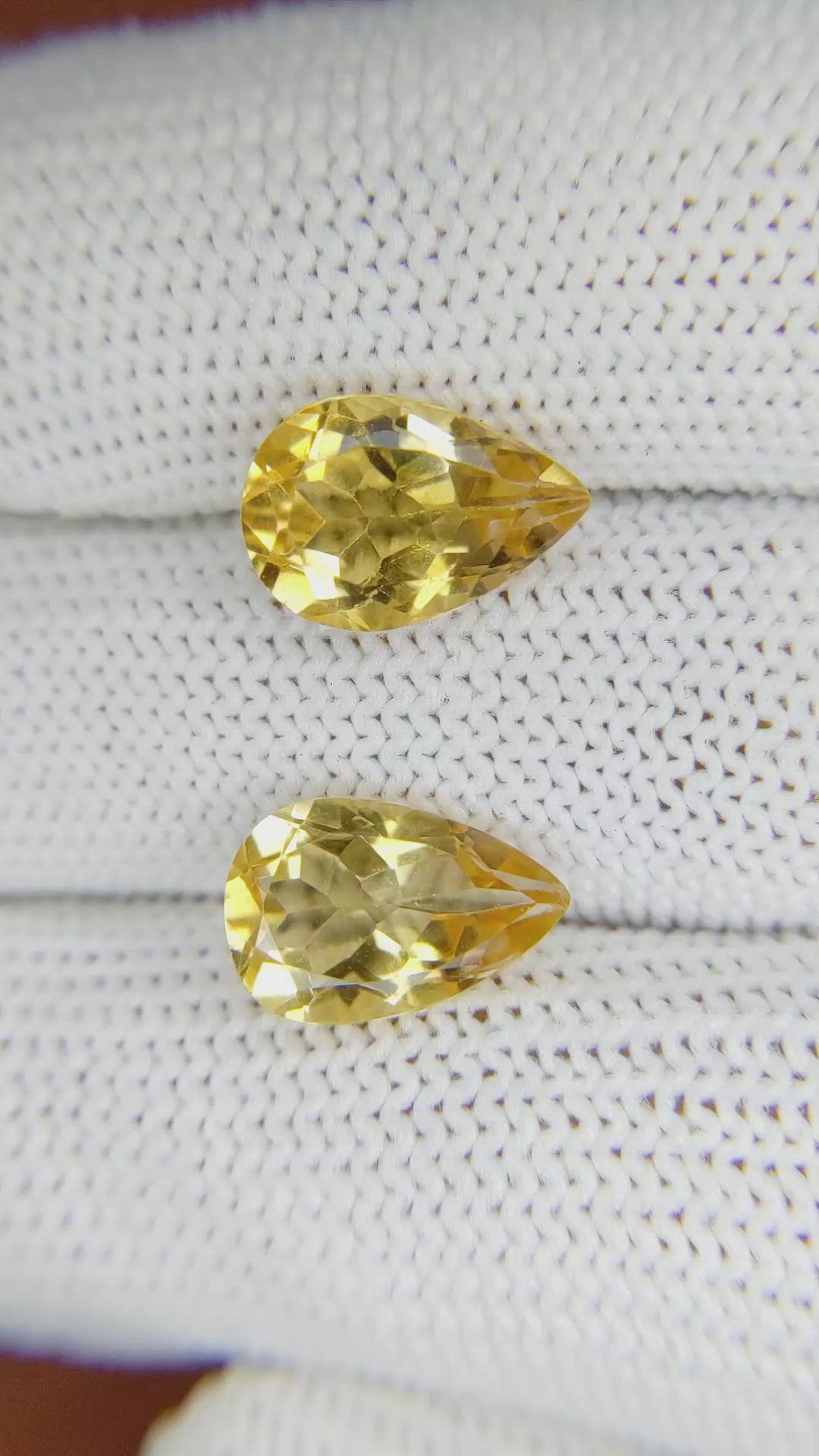 5.30 Ct.Tw.Total Carat Weight Citrine Pair from Brazil Size Video