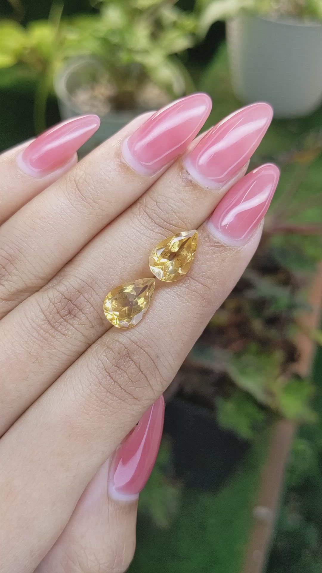 5.18 Ct.Tw.Total Carat Weight Citrine Pair from Brazil Size Video