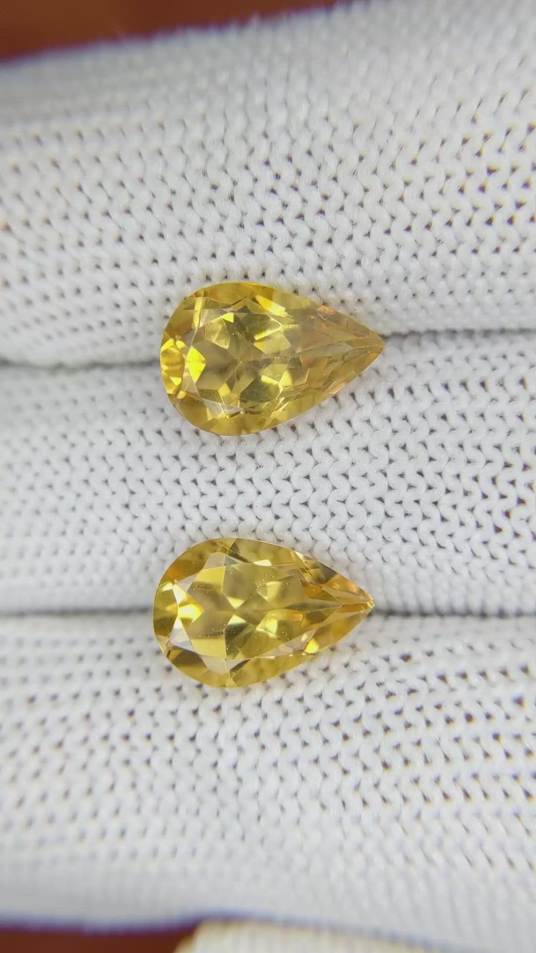 5.18 Ct.Tw.Total Carat Weight Citrine Pair from Brazil Size Video
