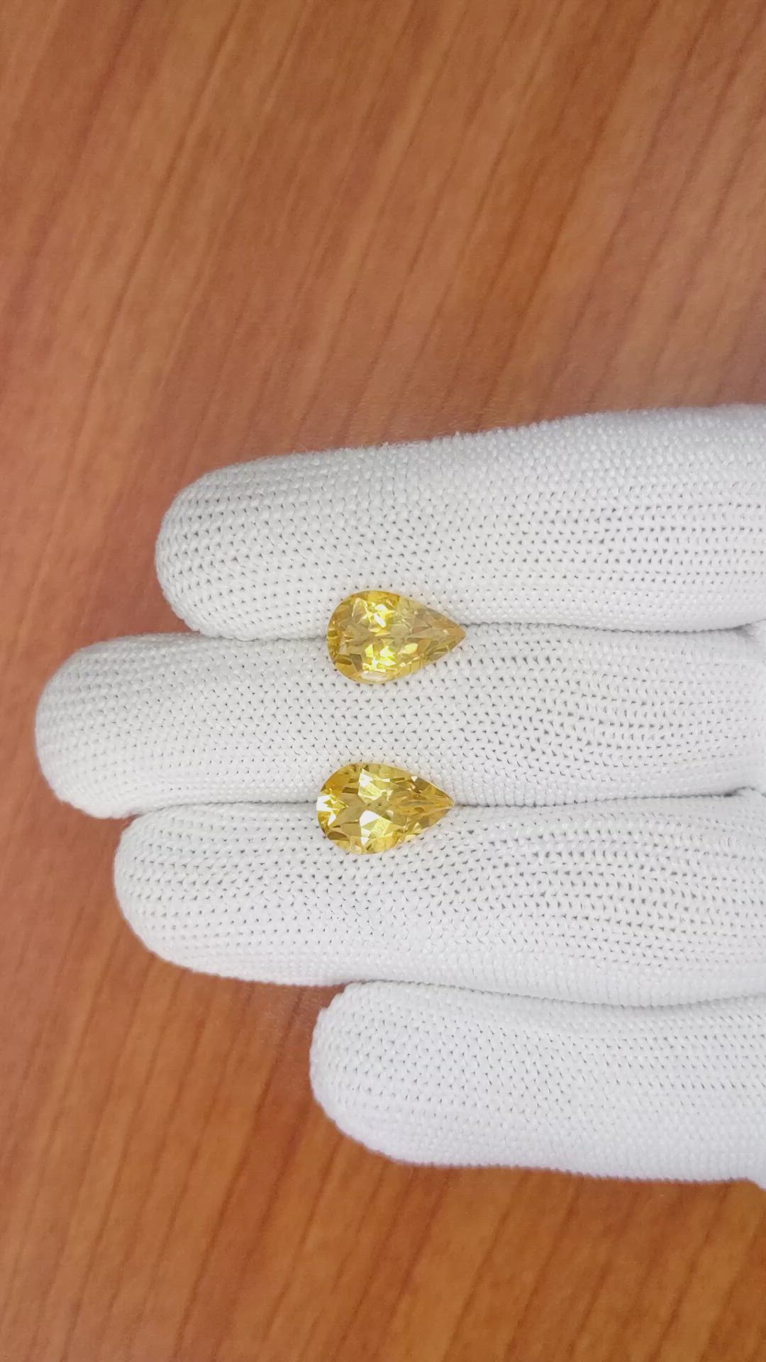 5.18 Ct.Tw.Total Carat Weight Citrine Pair from Brazil Size Video