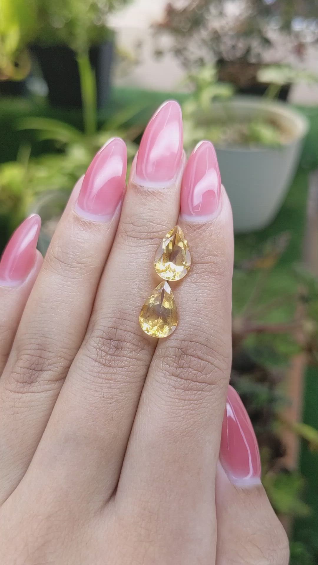 5.18 Ct.Tw.Total Carat Weight Citrine Pair from Brazil Size Video