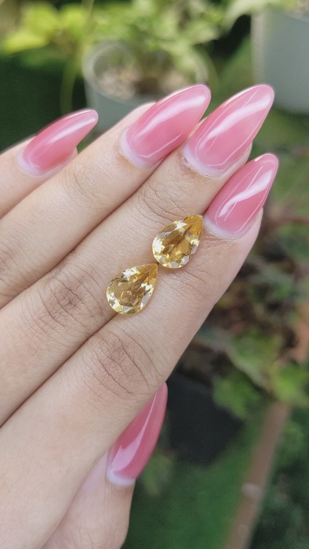 4.56 Ct.Tw.Total Carat Weight Citrine Pair from Brazil Size Video