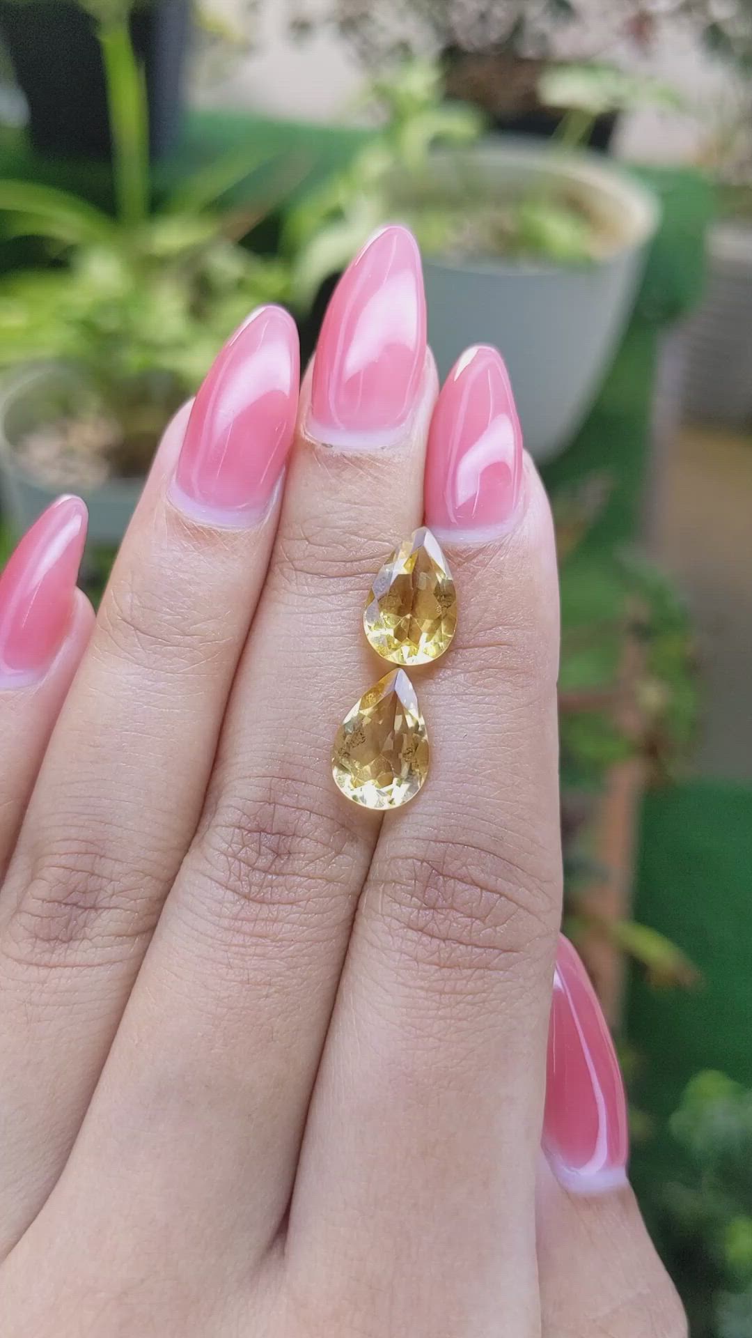 4.56 Ct.Tw.Total Carat Weight Citrine Pair from Brazil Size Video