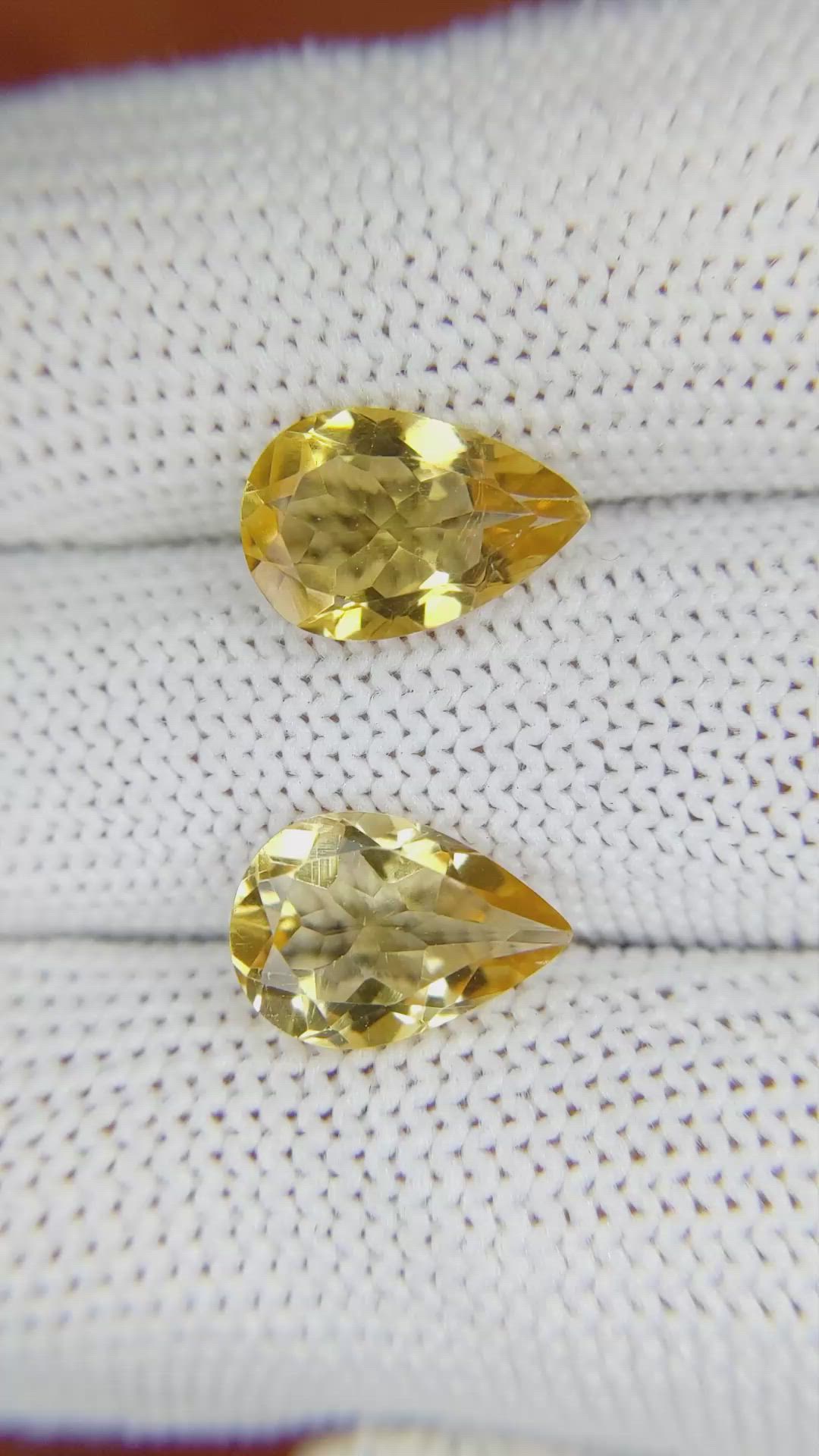 4.56 Ct.Tw.Total Carat Weight Citrine Pair from Brazil Size Video