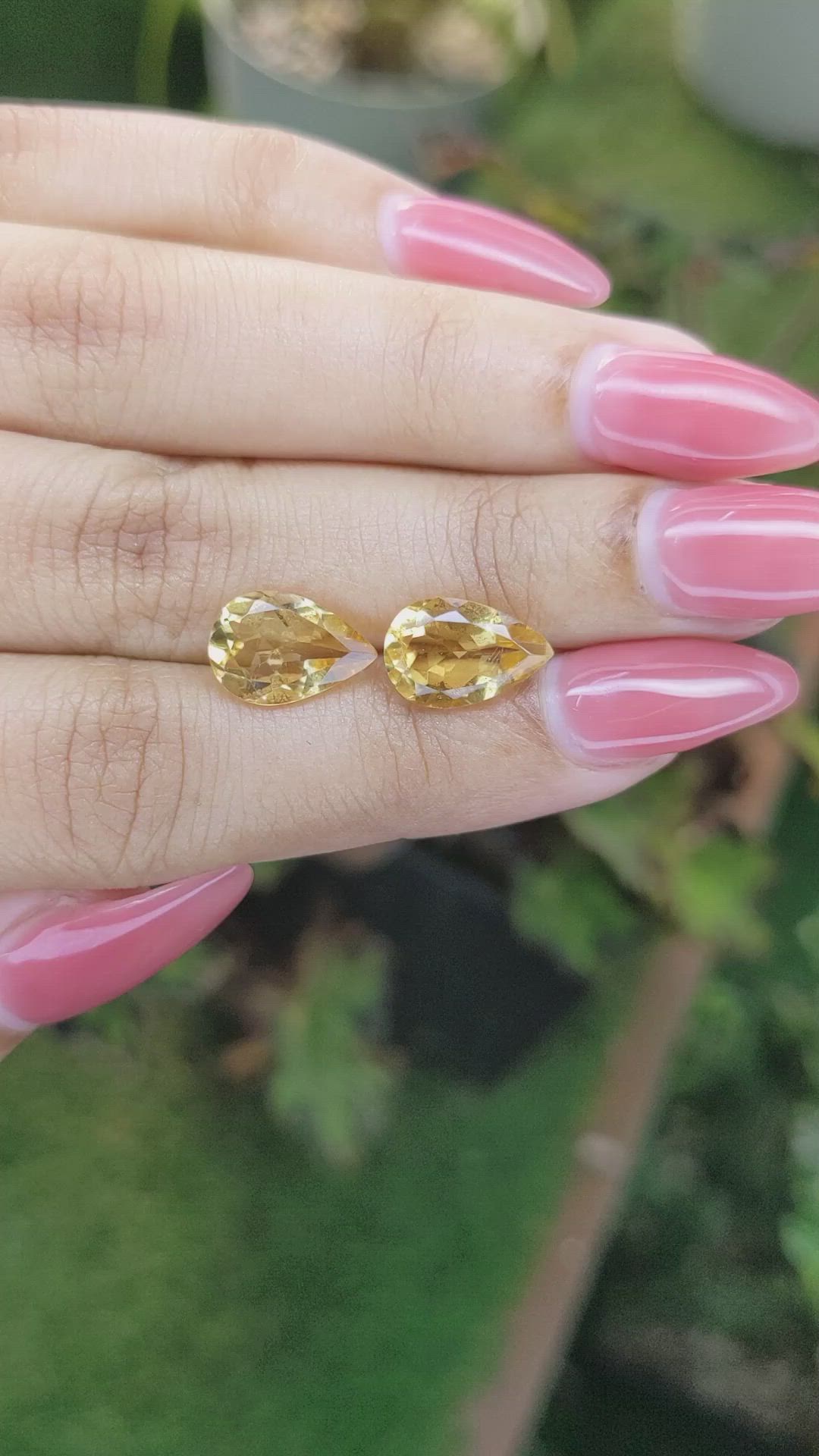 4.56 Ct.Tw.Total Carat Weight Citrine Pair from Brazil Size Video