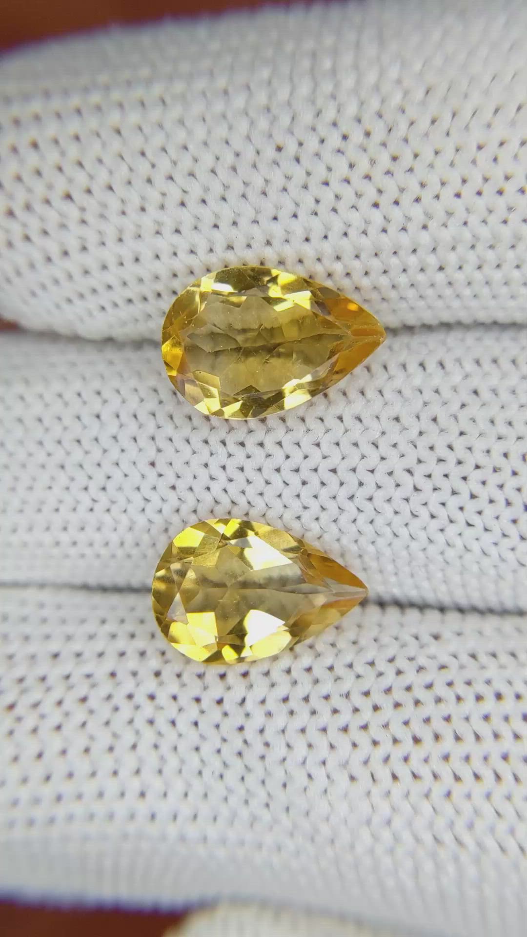 4.65 Ct.Tw.Total Carat Weight Citrine Pair from Brazil Size Video