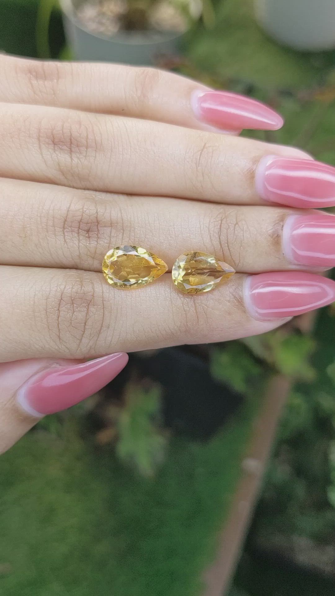 4.65 Ct.Tw.Total Carat Weight Citrine Pair from Brazil Size Video