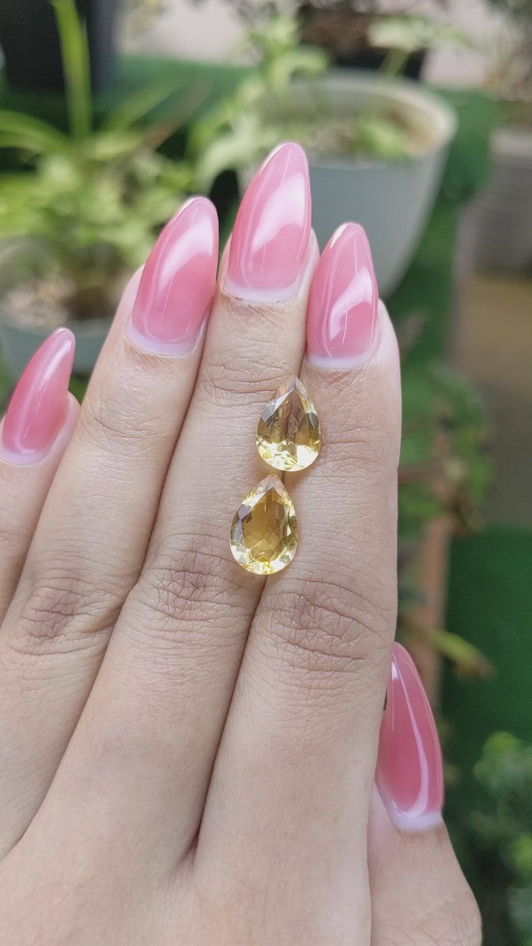 4.65 Ct.Tw.Total Carat Weight Citrine Pair from Brazil Size Video