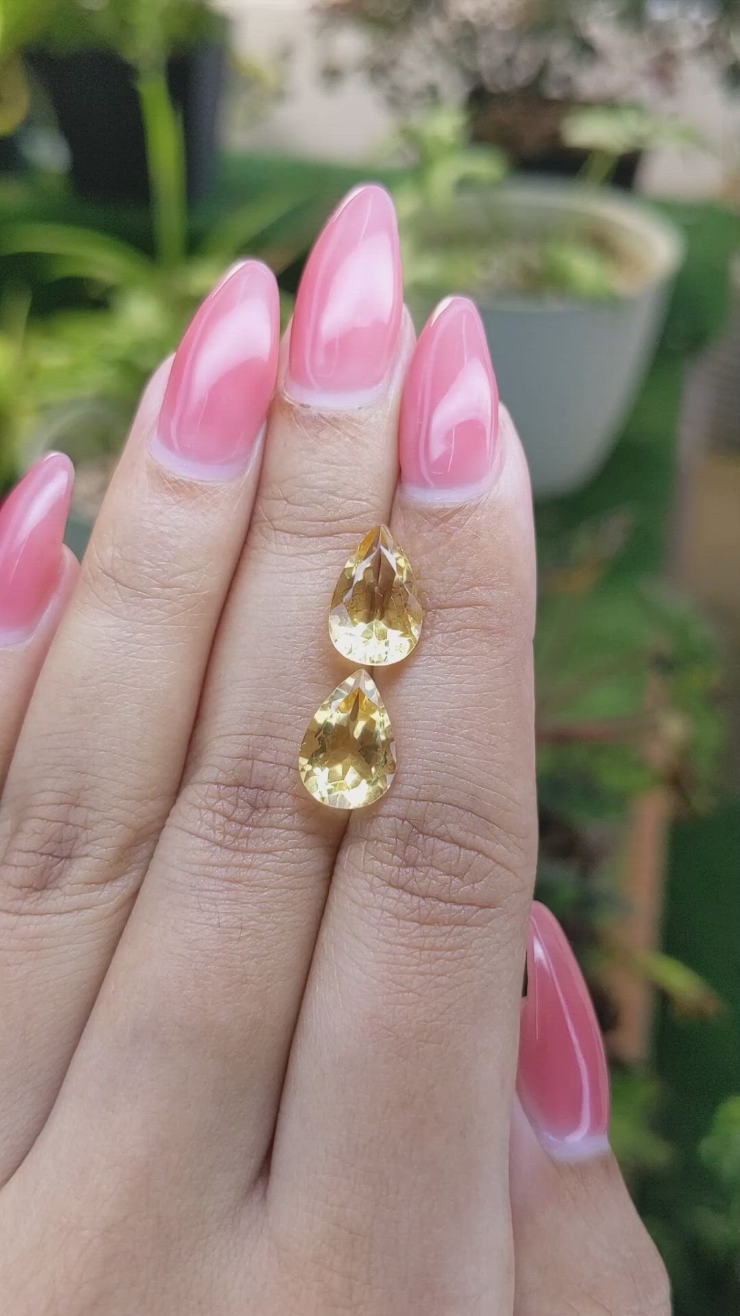5.42&nbsp;Ct.Tw.Total Carat Weight Yellow Citrine Pair from Brazil Size Video