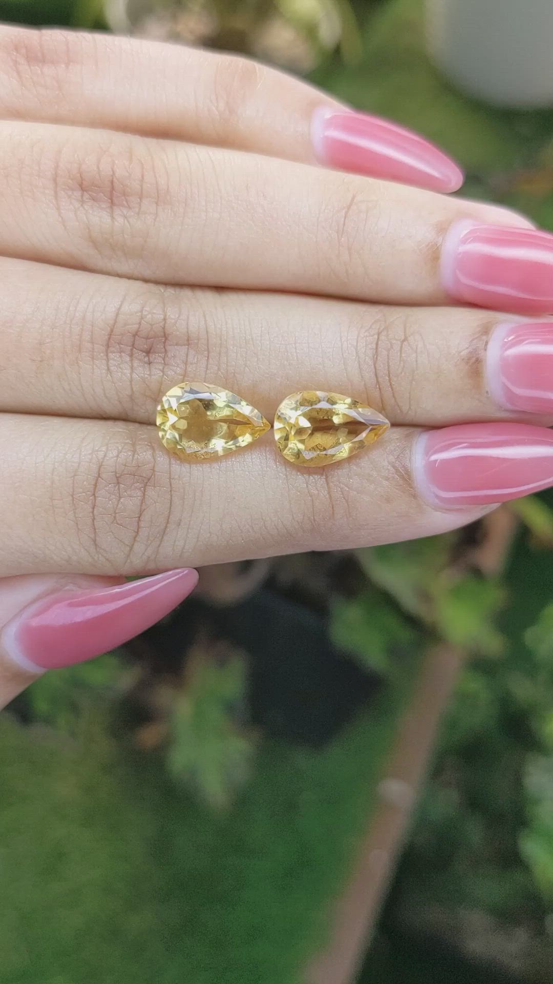 5.42 Ct.Tw.Total Carat Weight Citrine Pair from Brazil Size Video