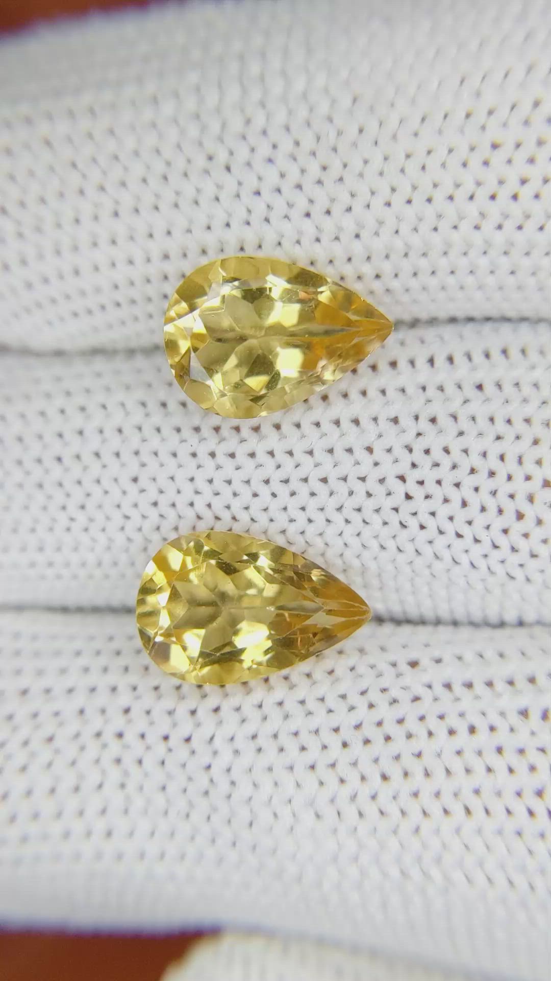 5.42&nbsp;Ct.Tw.Total Carat Weight Yellow Citrine Pair from Brazil Size Video