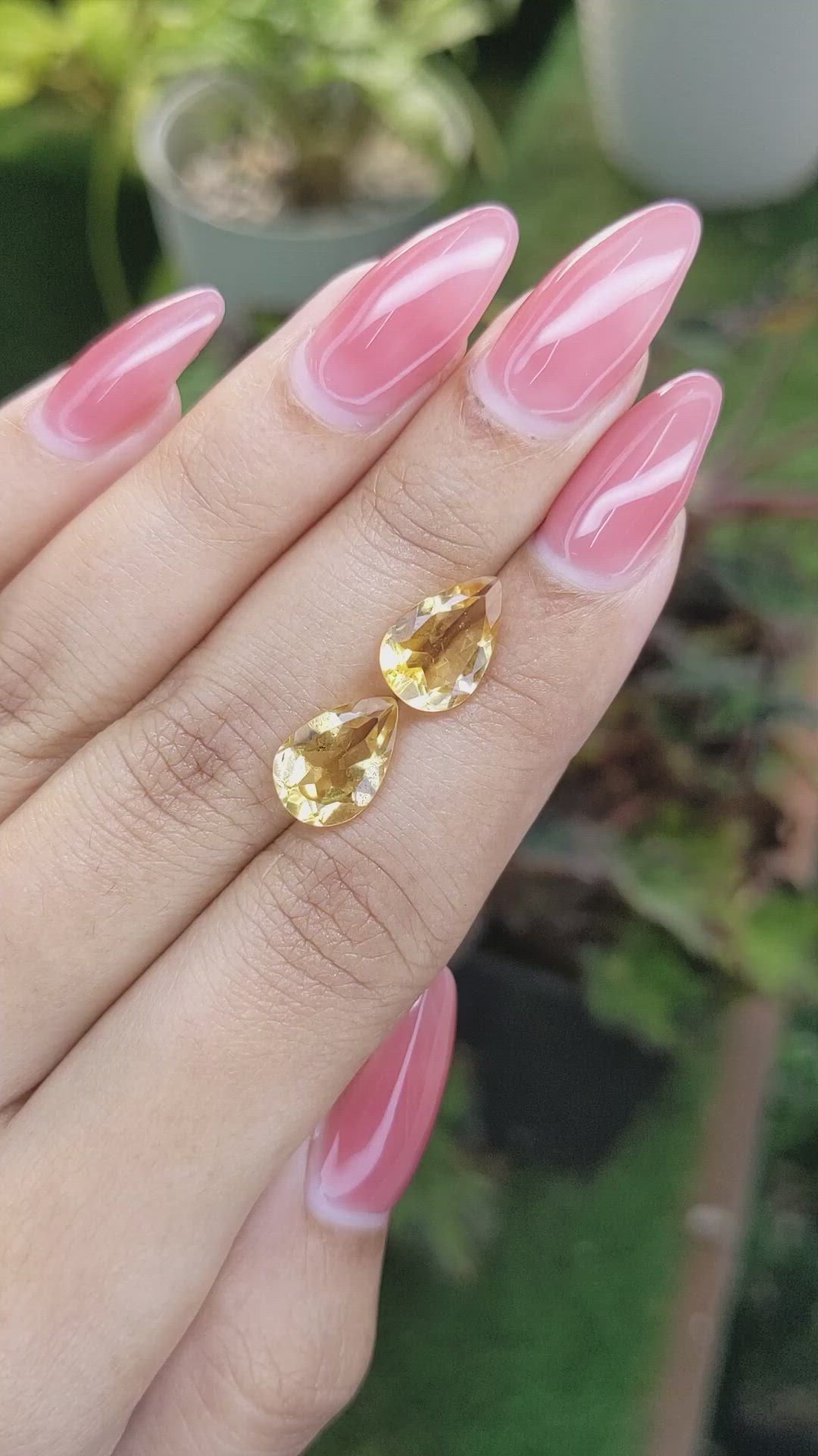 4.62 Ct.Tw.Total Carat Weight Citrine Pair from Brazil Size Video