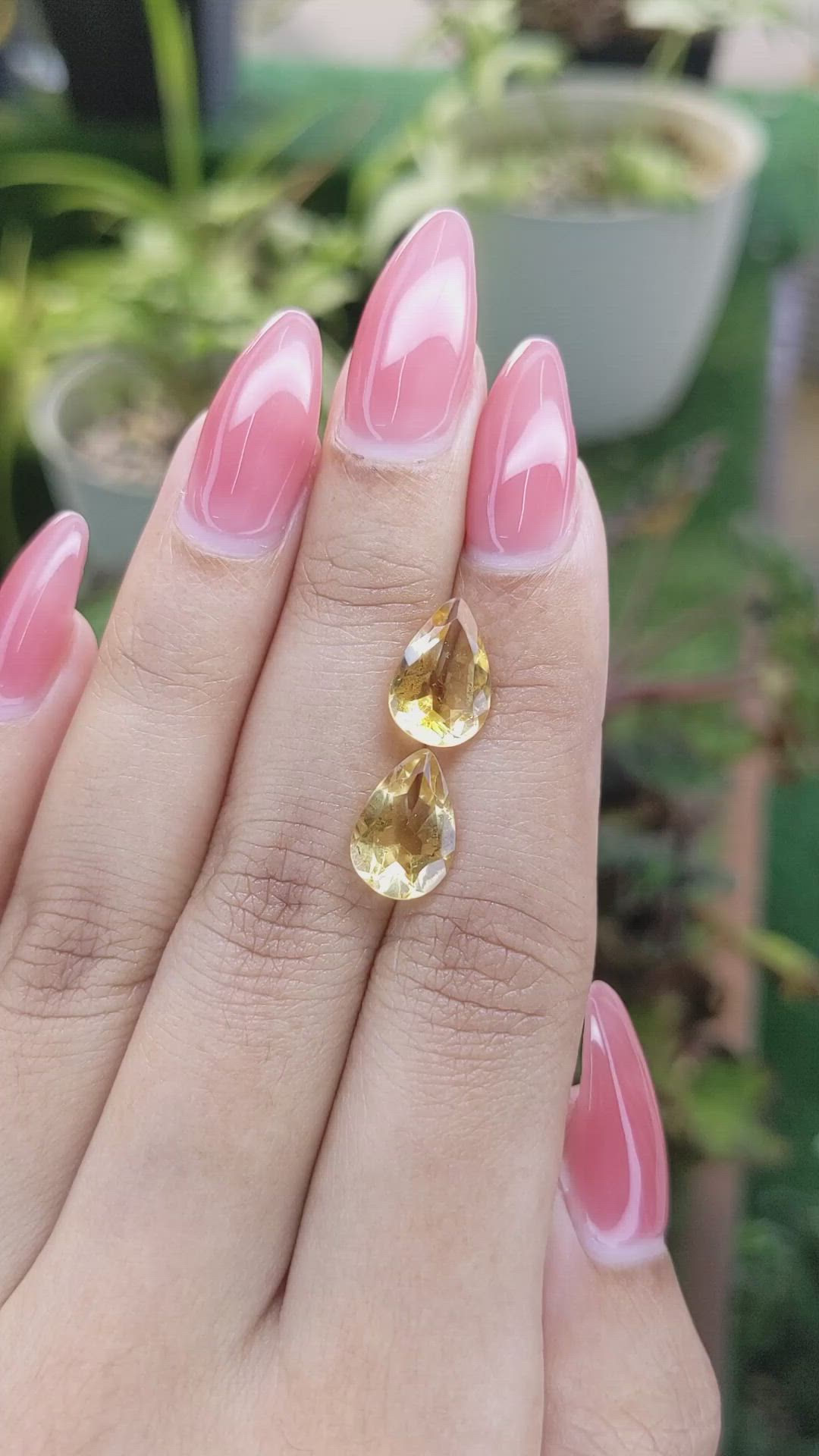 4.62 Ct.Tw.Total Carat Weight Citrine Pair from Brazil Size Video