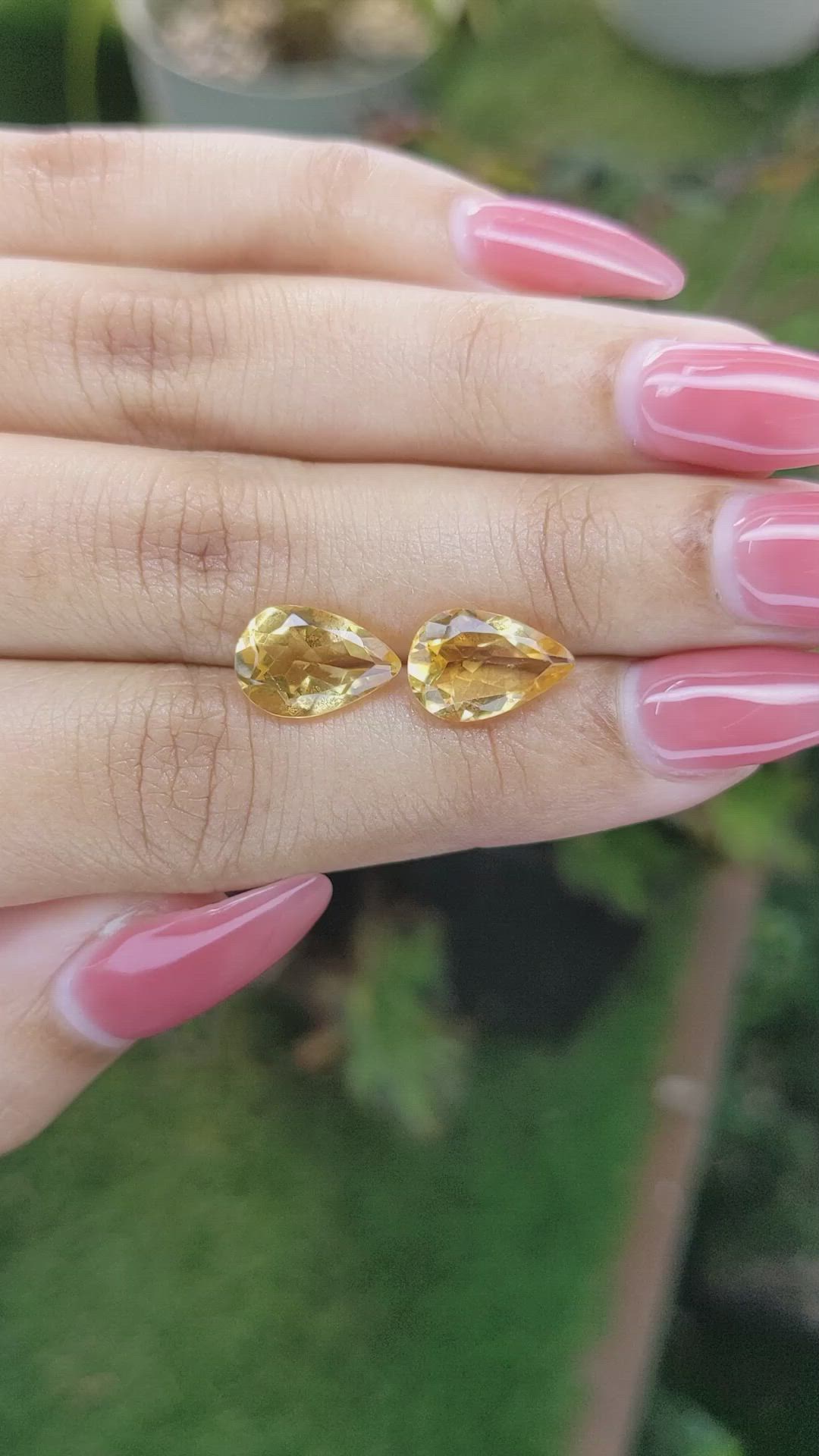 4.62 Ct.Tw.Total Carat Weight Citrine Pair from Brazil Size Video