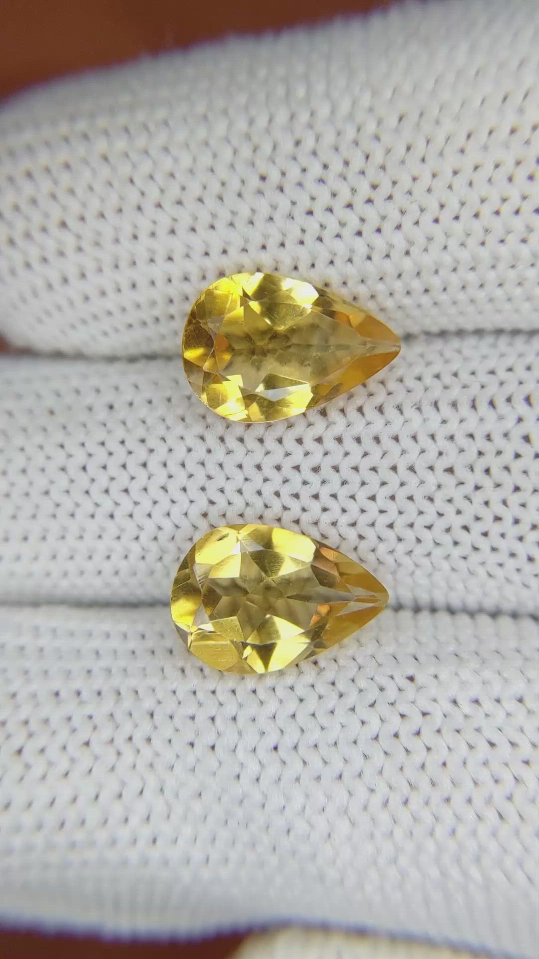 4.62 Ct.Tw.Total Carat Weight Citrine Pair from Brazil Size Video