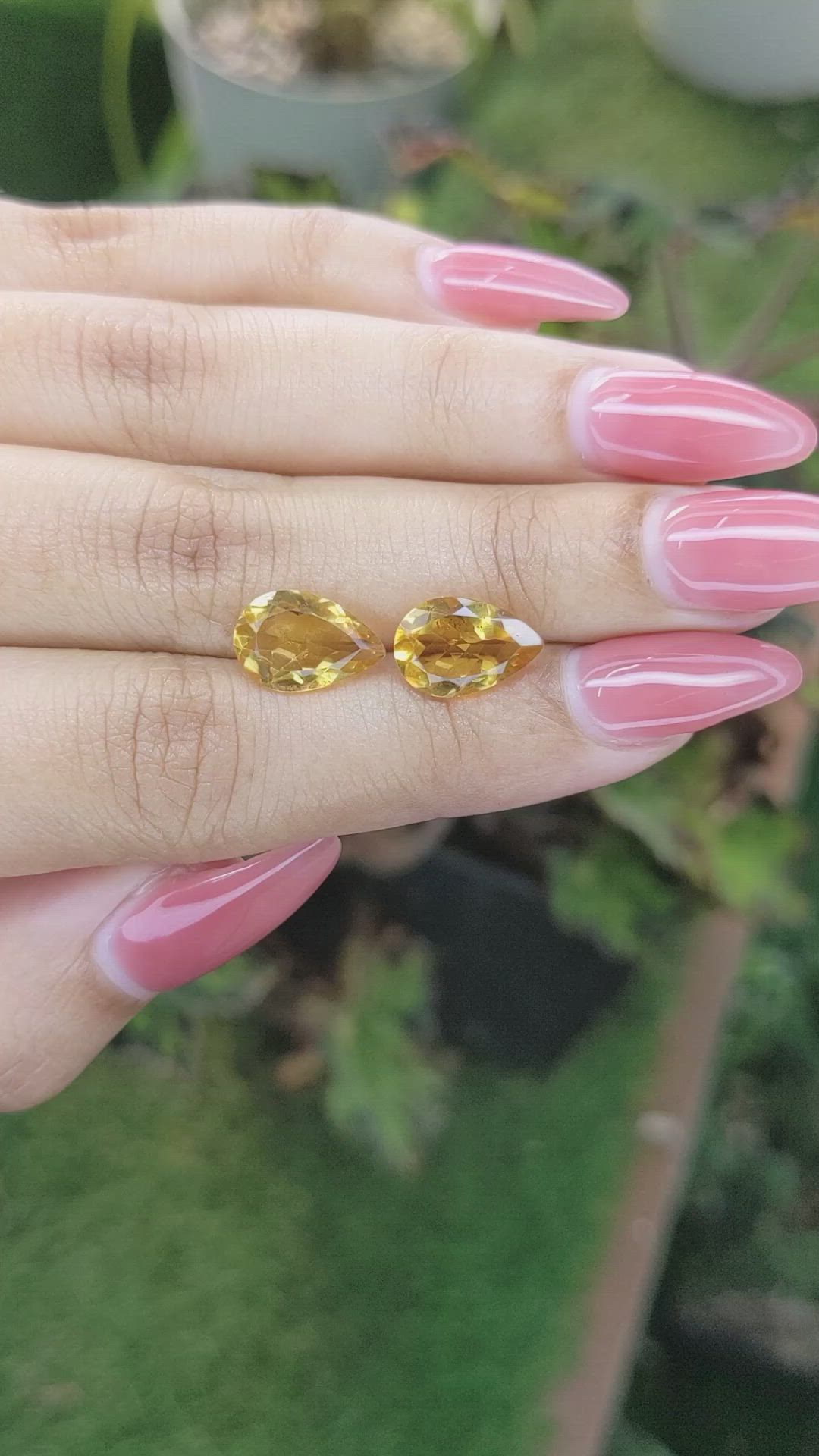 4.65 Ct.Tw.Total Carat Weight Citrine Pair from Brazil Size Video