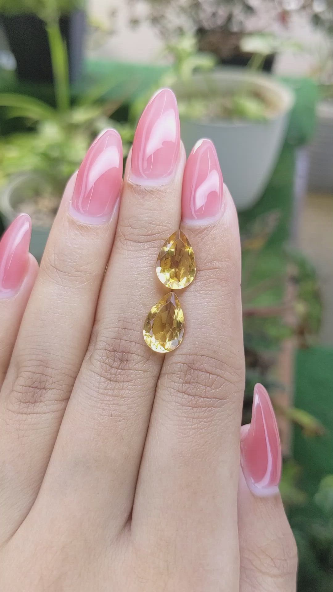 4.65 Ct.Tw.Total Carat Weight Citrine Pair from Brazil Size Video