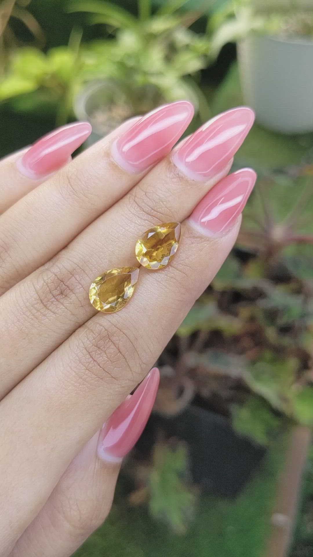 4.65 Ct.Tw.Total Carat Weight Citrine Pair from Brazil Size Video