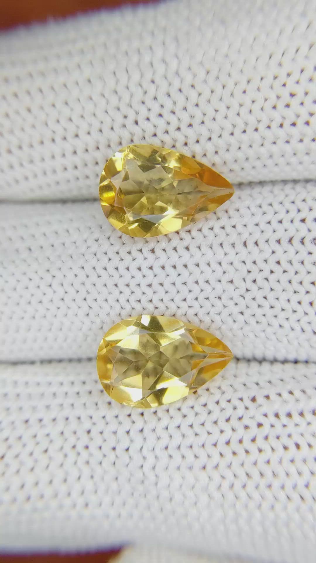 4.46 Ct.Tw.Total Carat Weight Citrine Pair from Brazil Size Video