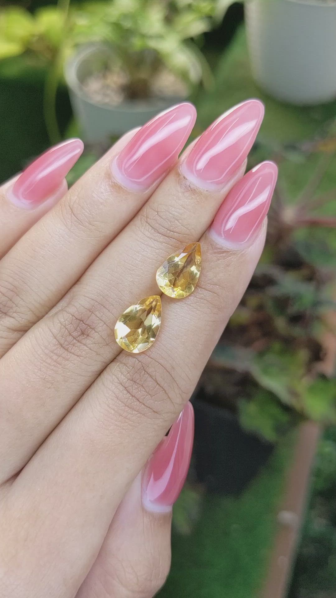 4.46 Ct.Tw.Total Carat Weight Citrine Pair from Brazil Size Video