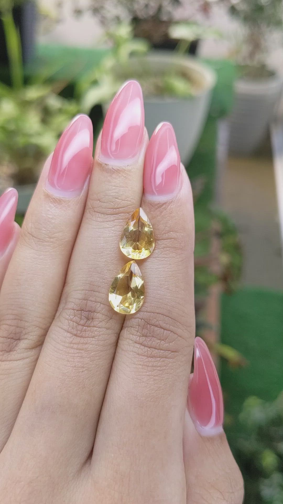 4.46 Ct.Tw.Total Carat Weight Citrine Pair from Brazil Size Video