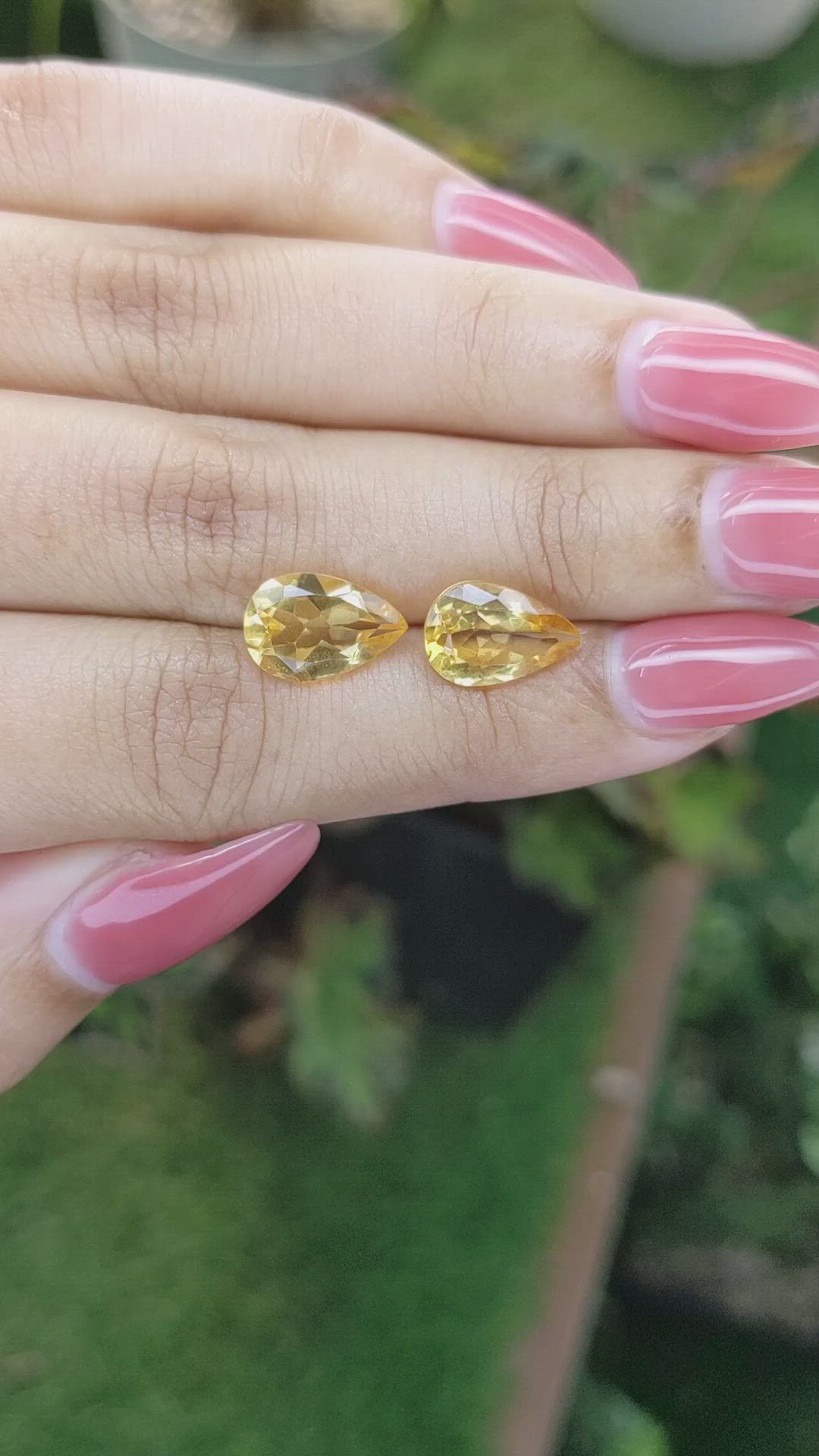 4.46 Ct.Tw.Total Carat Weight Citrine Pair from Brazil Size Video