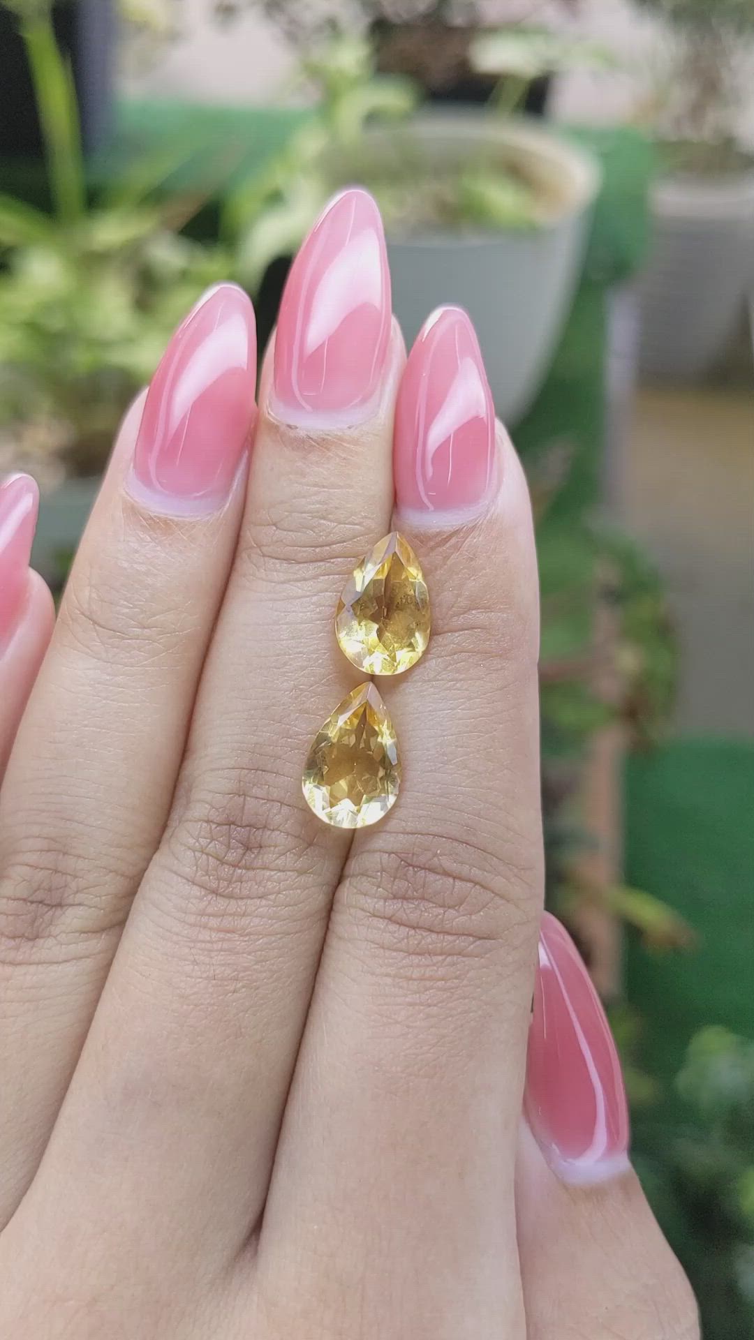 4.67 Ct.Tw.Total Carat Weight Citrine Pair from Brazil Size Video