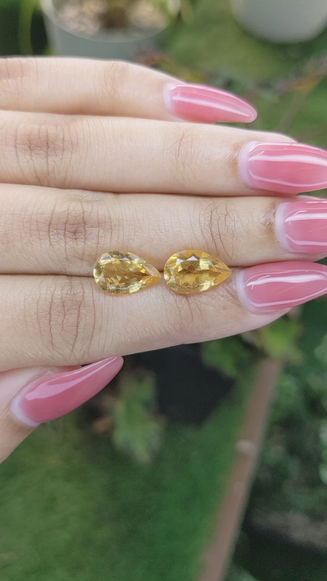 4.67 Ct.Tw.Total Carat Weight Citrine Pair from Brazil Size Video