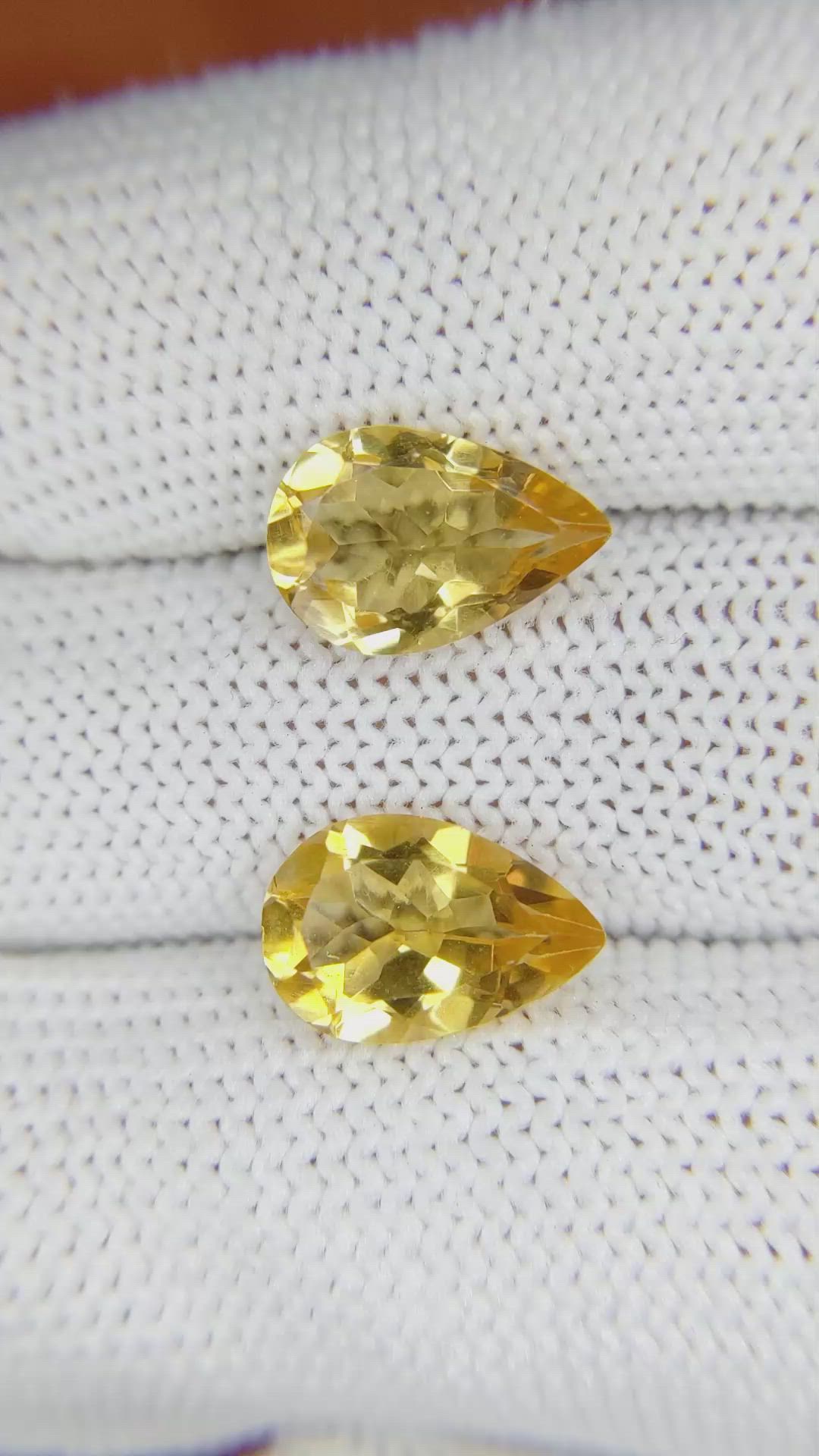 4.67&nbsp;Ct.Tw.Total Carat Weight Citrine Pair from Brazil Size Video