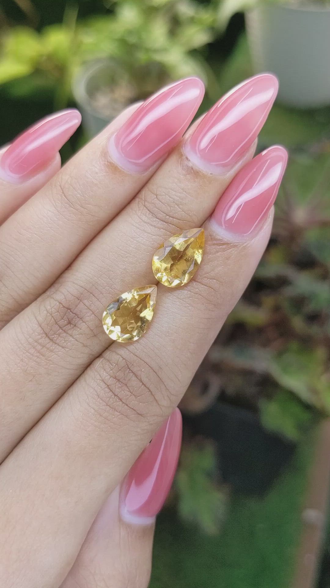 4.67 Ct.Tw.Total Carat Weight Citrine Pair from Brazil Size Video