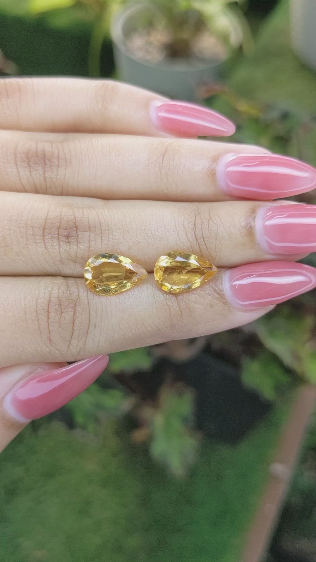 4.27 Ct.Tw.Total Carat Weight Citrine Pair from Brazil Size Video