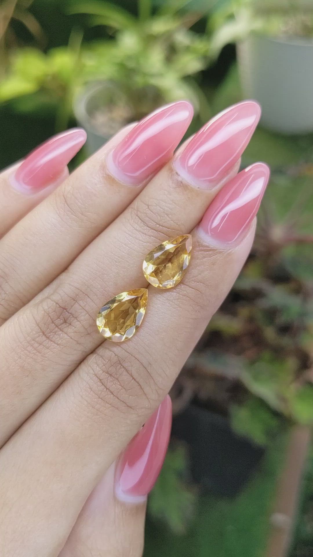 4.27 Ct.Tw.Total Carat Weight Citrine Pair from Brazil Size Video