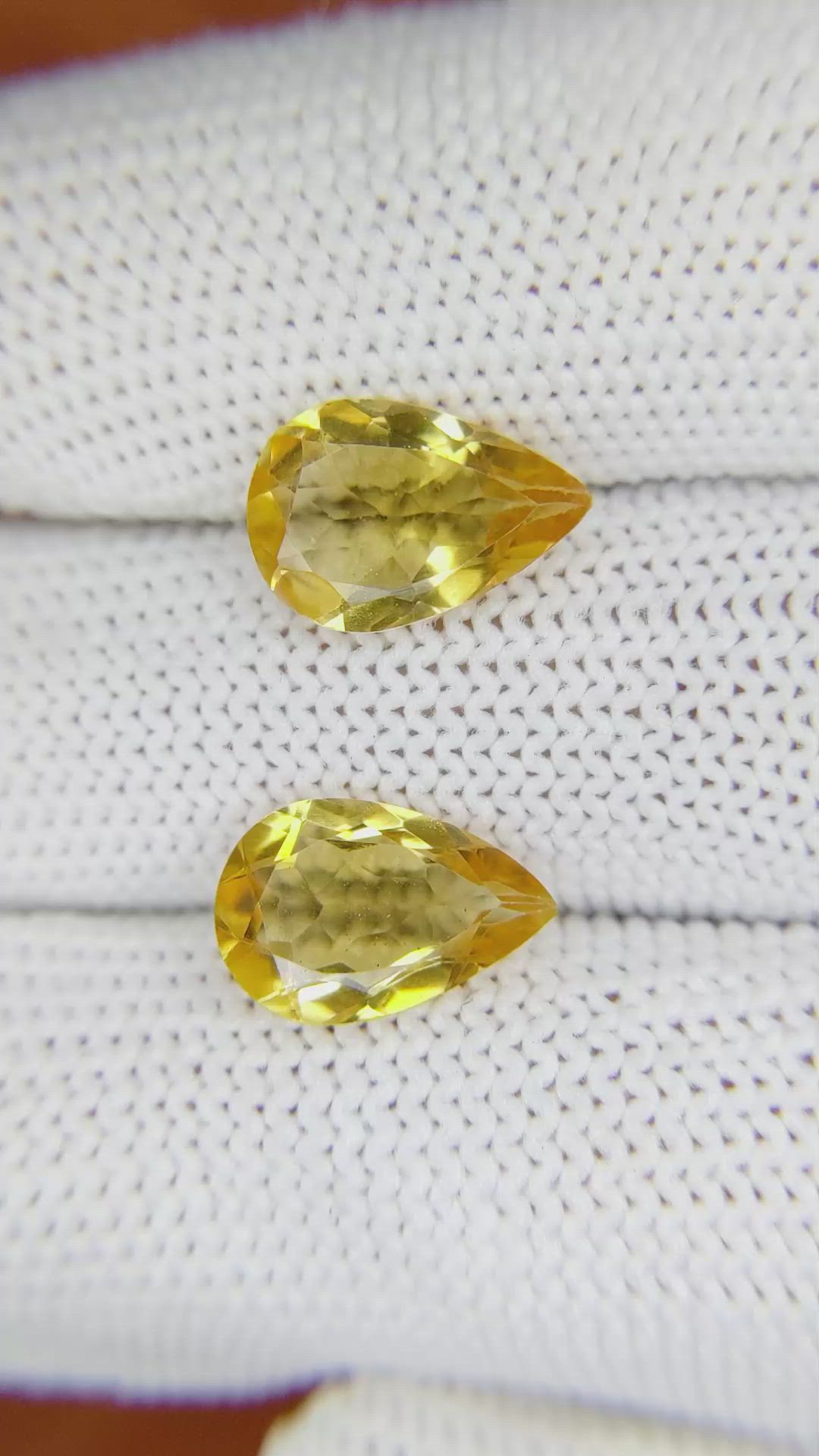 4.27 Ct.Tw.Total Carat Weight Citrine Pair from Brazil Size Video