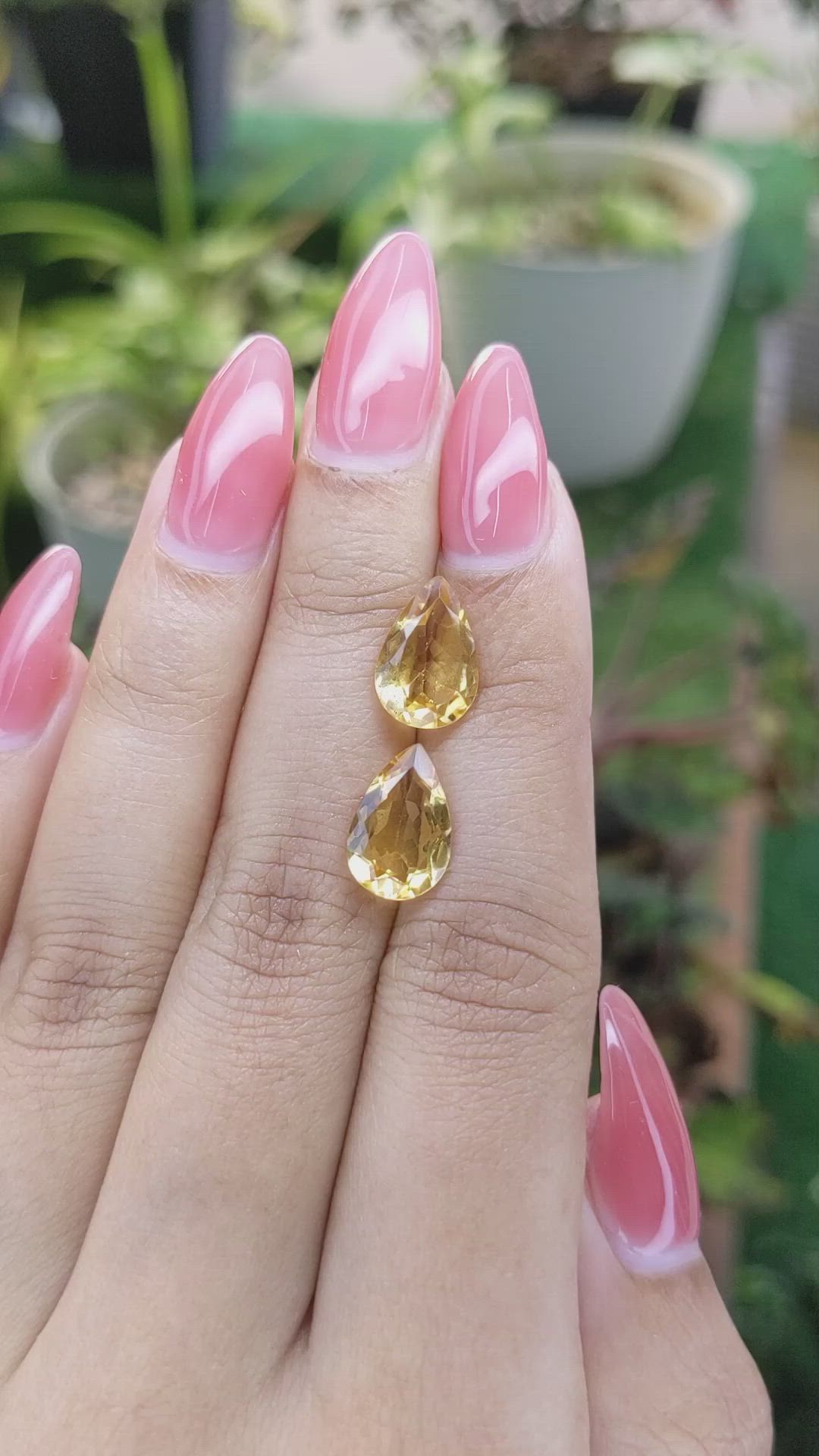 4.27 Ct.Tw.Total Carat Weight Citrine Pair from Brazil Size Video