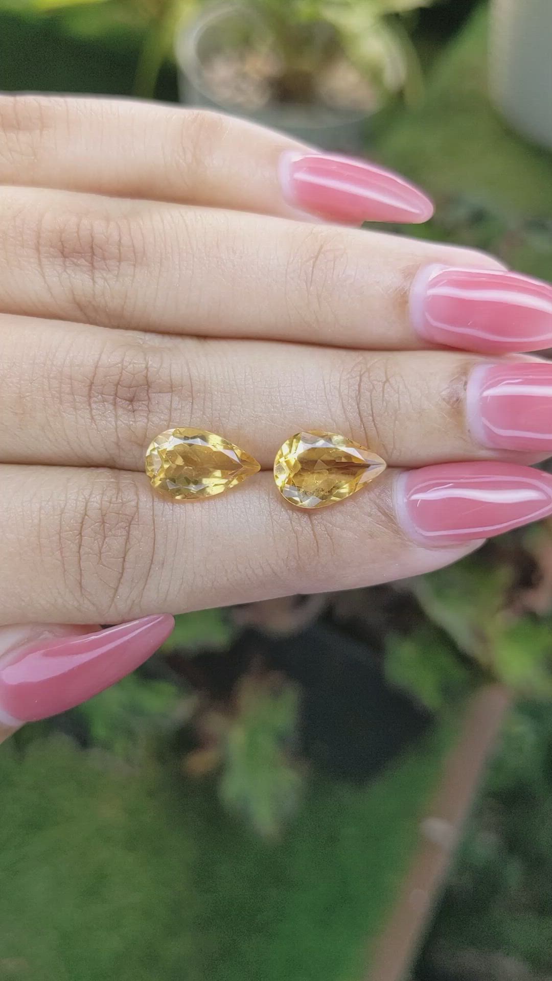 4.92 Ct.Tw.Total Carat Weight Citrine Pair from Brazil Size Video