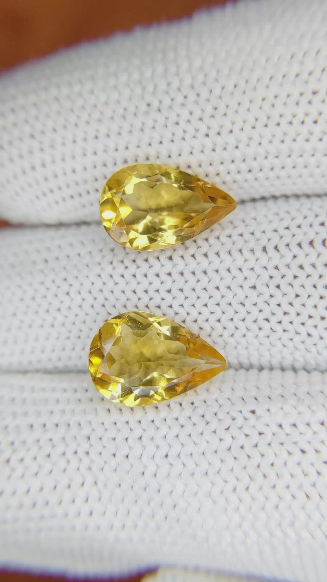 4.92 Ct.Tw.Total Carat Weight Citrine Pair from Brazil Size Video