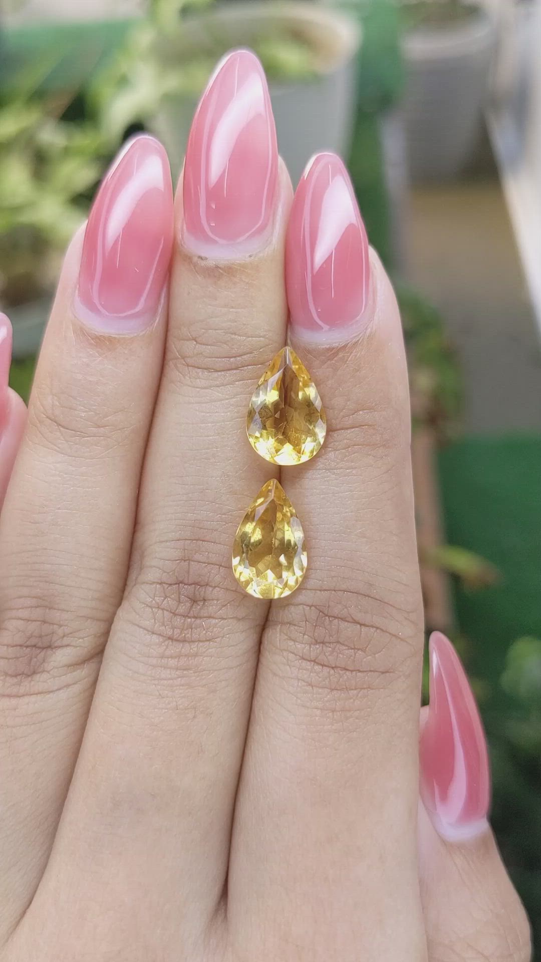 4.92 Ct.Tw.Total Carat Weight Citrine Pair from Brazil Size Video