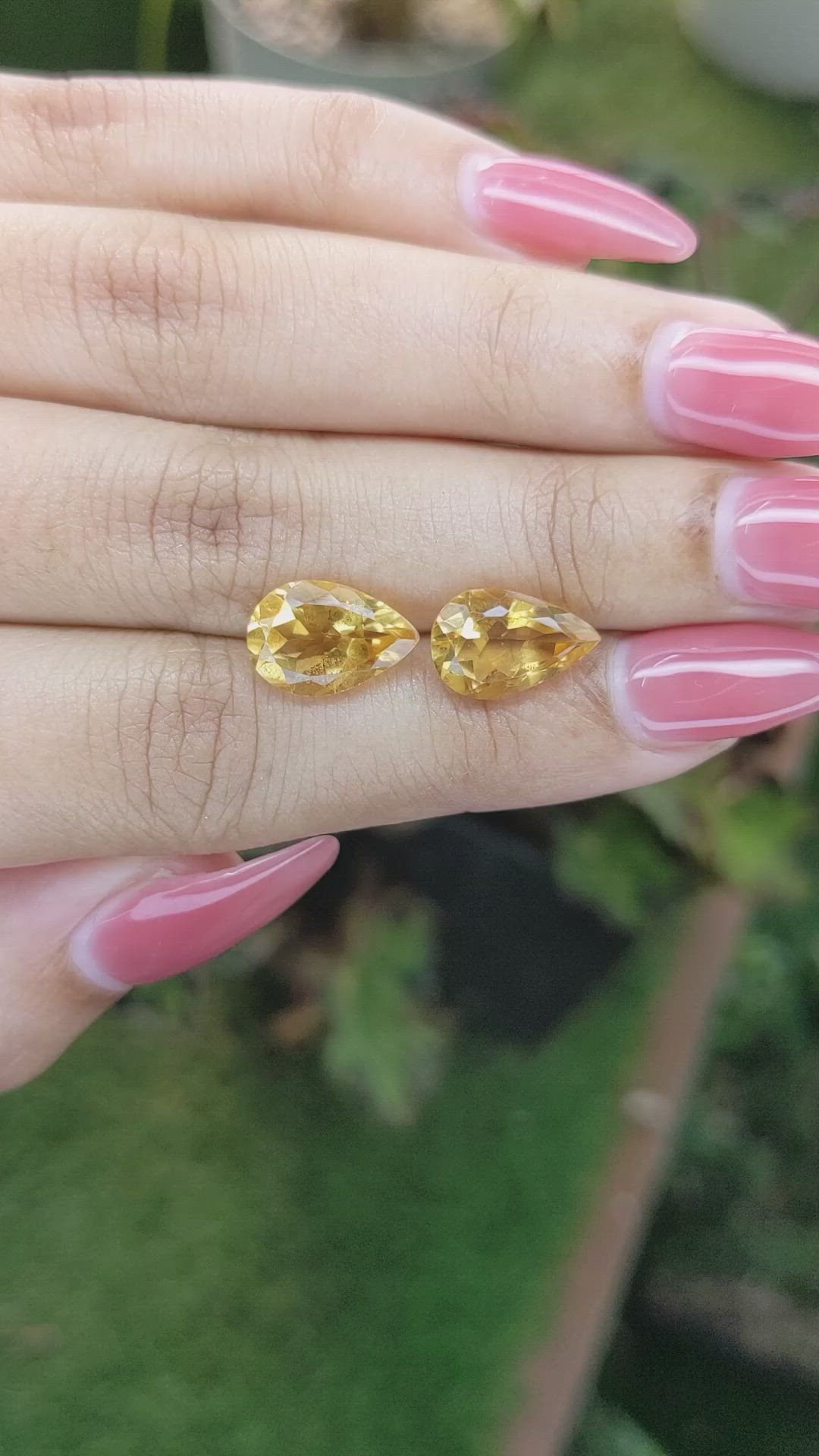 5.45 Ct.Tw.Total Carat Weight Citrine Pair from Brazil Size Video