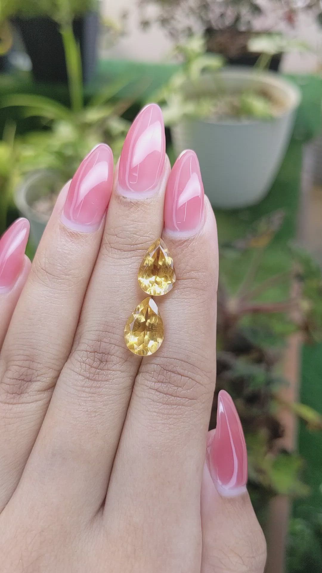 5.45 Ct.Tw.Total Carat Weight Citrine Pair from Brazil Size Video